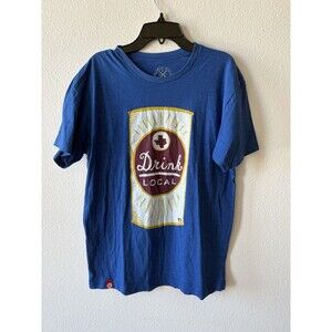 Tumbleweed Texstyles Men's Drink Local Graphic T-Shirt Blue Size Medium